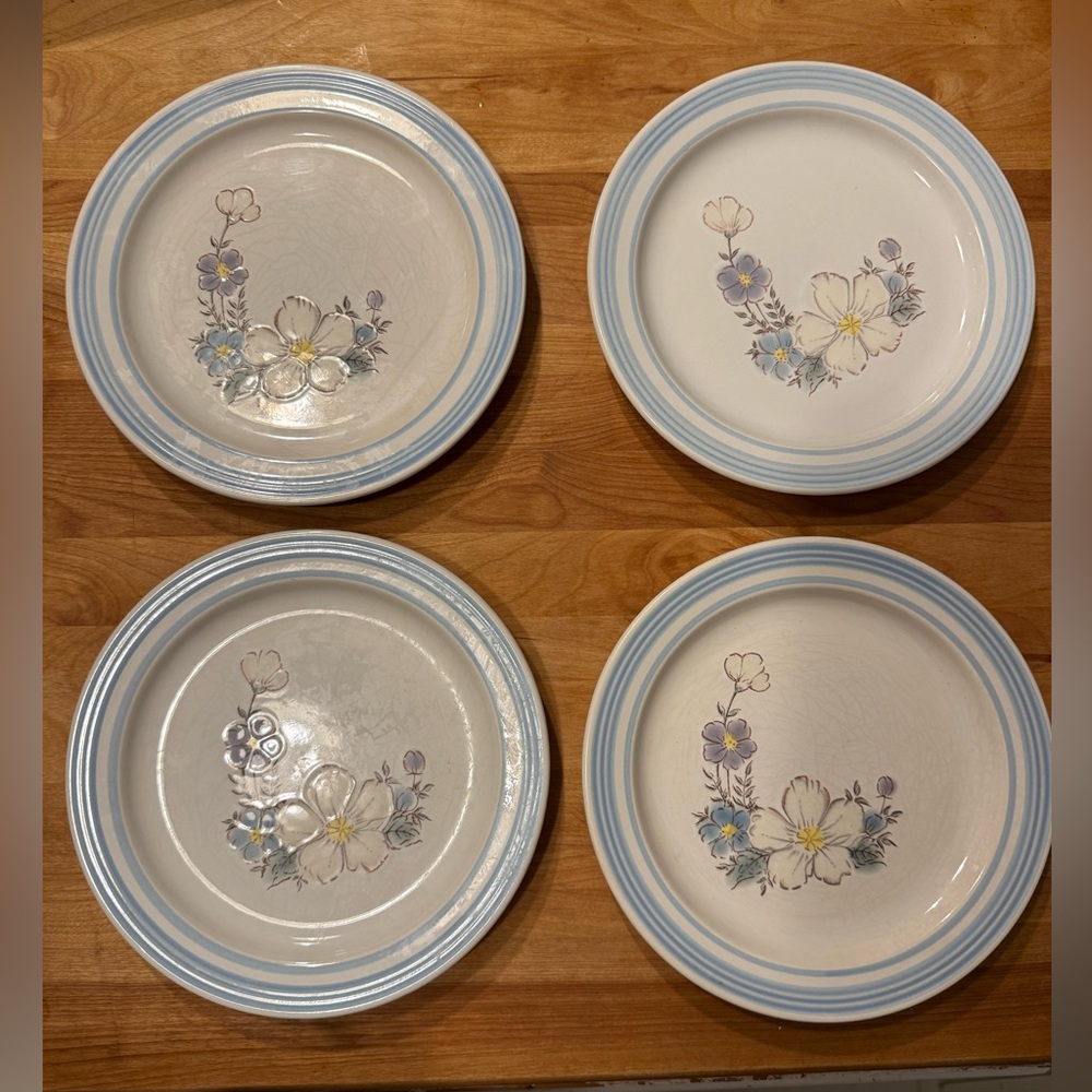 Mount Clemens Japanese Stoneware Collection "Blue Whisper" Salad Desert Plates